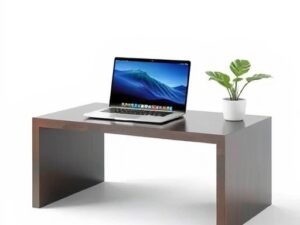 Portable Laptop Table with Dark Brown Wooden Finish